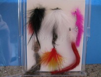 Six Assorted Pike Flies with Box
