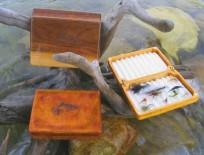 Handcrafted Wood Fly Box - Maple in Pecan Color